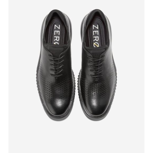 Cole Haan Men\'s 2.ZERØGRAND Laser Wingtip Oxfords black leather sz 8.5
